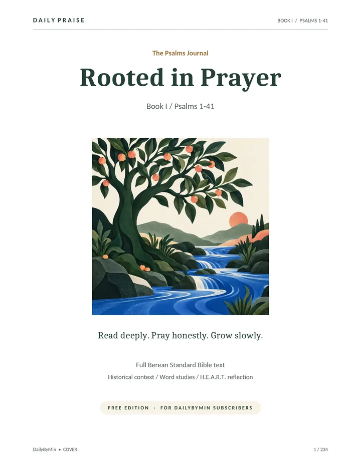 Cover of Rooted in Prayer, Book I: Psalms 1–41, free edition