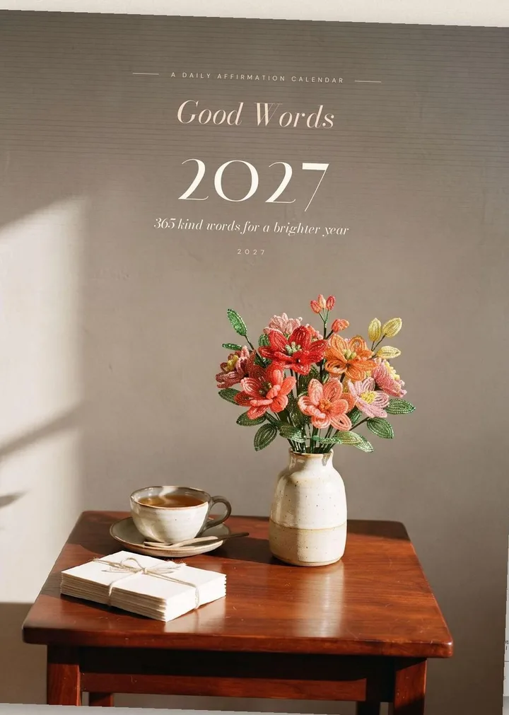 Cover of the 2027 affirmation calendar, golden hour style